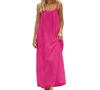 Robe d'été ample pour femme - Dos nu - Tendance - Pour l'été, le printemps, le cocktail, la plage, les sorties, les retrouvailles à la maison 2026 - Élégante et mignonne - Sexy - Boîte de nuit, rose