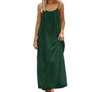 Robe d'été ample pour femme - Dos nu - Tendance - Pour l'été, le printemps, le cocktail, la plage, les sorties, les retrouvailles à la maison 2026 - Élégante et mignonne - Sexy - Boîte de nuit, Vert