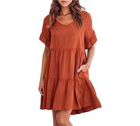 Robe D'été Boheme Mi-Longue Femme - Grande Taille Chemise Ample Dos Nu Spaghetti Imprimé Fleuri Fashion Côté Fendues Dentelle Rouge