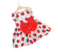 Robe d'été de princesse pour chien, chaton, animal de compagnie, jupe mignonne imprimée avec nœud en dentelle pour chiots de petite et moyenne taille, vêtements pour caniche, chihuahua (rouge, taille