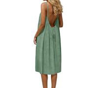 Robe d'été décontractée dos nu pour femme 2026 ample modeste décontractée robe de soleil printemps tendance rendez-vous nocturne vacances élégante église plage fluide mignon flatteur travail sortie