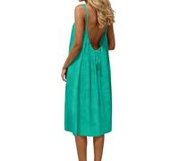 Robe d'été décontractée dos nu pour femme 2026 ample modeste décontractée robe de soleil printemps tendance rendez-vous nocturne vacances élégante église plage fluide mignon flatteur travail sortie