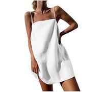 Robe d'été décontractée en coton et lin à bretelles spaghetti pour femme - Col carré - Pour petites femmes - Vacances au Royaume-Uni - Plage - Mini robe d'été courte - Mes commandes - Commande 2025