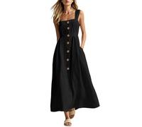 Robe d'été décontractée pour femme, manches courtes, col en V, imprimé rayé, robe midi trapèze, taille haute, élastique, robe d'été fluide, douce et respirante, robe de vacances pour la plage, les