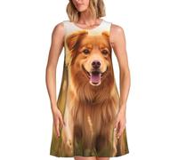 Robe d'été décontractée sans manches pour femme avec poches, noir, Medium
