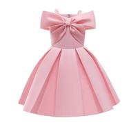Robe d'été élégante pour fille - Épaules dénudées - Ligne A - Robe de fête décontractée, Rose, 2-3 ans