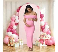 Robe d'été élégante sans manches avec épaules dénudées en maille pour femme enceinte, idéale pour une séance photo de baby shower au printemps L,M,S,XLUnicoloreTissu tricoté