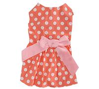 Robe d'été en Polyester pour Chien, Jupe sans Manches, vêtements Mignons avec nœud Papillon pour Fille, vêtements pour Animaux de Compagnie, Tenue à la Mode (XZD298 Orange L)
