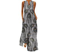 Robe D'été Femme Longue Sexy Col Rond sans Manche Couleur Pure Sling T-Shirt Robe Court de Plage Party Fête Casual Lâche Mini Dress Tunique Robe de Nuit Femme