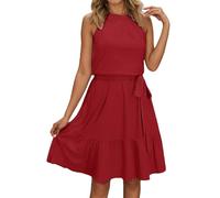 Robe d'été Femme Robe décontractée sans Manches à Bretelles- Style Tendance et pour Femme Creation saisonnière Coupe et Adaptable (RD1, XL)