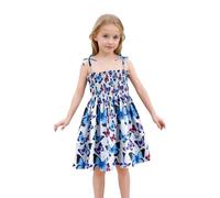 Robe d'été légère à bretelles avec imprimé floral pour bébé fille avec bandes réglables pour la plage et les loisirs, Gris clair., 2-3 ans