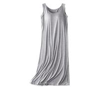 Robe d'été légère sans Manches pour Femmes, débardeur décontracté, Ample, Coussinet de Poitrine, mi-Longue, Bretelles, Pyjama, Robe à Bascule Rêveries en Tissu Léger