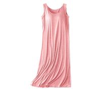 Robe d'été légère sans Manches pour Femmes, débardeur décontracté, Ample, Coussinet de Poitrine, mi-Longue, Bretelles, Pyjama, Robe à Bascule Rêveries en Tissu Léger