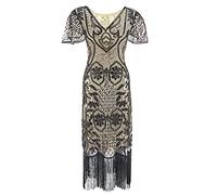 Robe d'été mi-longue à manches rabattables, col en V, jupe à pompons, robe d'invitée de mariage pour femme, beige, S