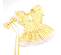 Robe d'été mignonne pour animal domestique Rose Plaid Rose Bubble Dog Jupe Dentelle Courte Princesse Robe pour petit et moyen chien Bichon Yorkshire