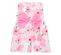 Robe D'été Petit Chien Fleurie Rose en Polyester | Motif Floral, Style Voyant, pour Yorkshire, Chats, Sorties au Parc et Météo Chaude