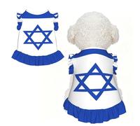 Robe d'été pour chien avec drapeau d'Israël - Vêtement pour petit chien et chat