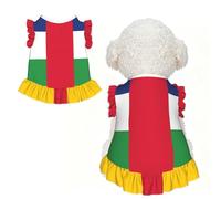 Robe d'été pour chien imprimée drapeau de l'Afrique centrale, jupe chemise mignonne sans manches, tenue d'été pour animaux de compagnie, pour chiot, petit chat, taille M