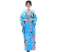 Robe d'été pour femme - Impression japonaise - Cosplay - Robe photo - Costume traditionnel pour femme - Robe à volants, bleu ciel, taille unique