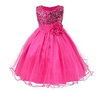 Robe d'été pour Fille Cérémonie en Tulle Tie-Dye A-Line Col Rond Belles Manches asymétriques A Volant Superposé de Bal Summer Sundress Clothes