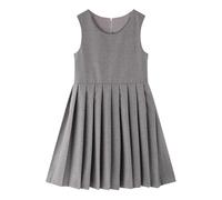 Robe d'été pour fille - Style scolaire - Robe décontractée à bretelles pour enfants - Tenue de tous les jours - Tenue de printemps et d'été - Élastique et confortable, gris, 5-6 ans