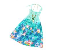 Robe d'été pour filles - Imprimé floral et papillon, bretelles spaghetti, robe de fête parfaite pour les filles de 5 à 16 ans, vêtements tendance pour enfants pour s'amuser en été, aqua, 14-16 ans