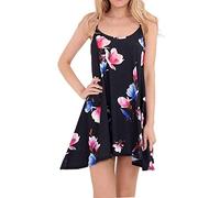 Robe d'été sans manches à bretelles pour femme, Tulipe noire, 40-42