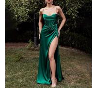 Robe d'été sans manches avec fente haute, complément parfait à la garde-robe des femmes (XL vert)