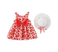 Robe d'été sans manches pour bébé fille avec nœud papillon et fleurs - Robe d'été Pageant - Robe de mariage - Tutu - Robe de baptême - Robe festive - Robe de demoiselle d'honneur - Robe trapèze +