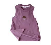 Robe d'été sans Manches pour Fille, ornée de appliquées de Dessins animés, Coupe Ample et décontractée, Style coréen. Brins de Bonheur Tissés