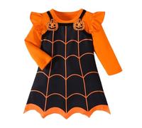 Robe d'halloween Costume Deguisement Halloween Fille Déguisement Petite Sorcière Tutu Imprimé Citrouille et Cosplay Araignée Squelette pour Carnaval