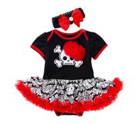 Robe d'halloween pour bébé Fille, Tenue Tutu Citrouille de Dessin animé, Costume de fête pour bébé Fille de 0 à 12 Mois, vêtements de Jeu décontractés Printemps été (Red, 12-24 Months)