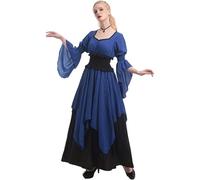 Robe d'Halloween pour femme - Robe de sorcière médiévale - Costume gothique - Robe de cour élégante - Tenue de jeu de rôle historique - Pour femme - Robe de sorcière gothique (BU2, XL)