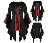 Robe d'Halloween pour femme, style gothique, médiéval, élégante, vintage, robe médiévale à manches chauve-souris vampiresse, déguisements, carnaval, punk, horreur, sorcière, soirée, fête