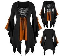 Robe d'Halloween pour femme, style gothique, médiéval, élégante, vintage, robe médiévale à manches chauve-souris vampiresse, déguisements, carnaval, punk, horreur, sorcière, soirée, fête
