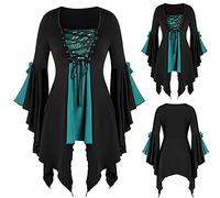 Robe d'Halloween pour femme, style gothique, médiéval, élégante, vintage, robe médiévale à manches chauve-souris vampiresse, déguisements, carnaval, punk, horreur, sorcière, soirée, fête