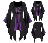 Robe d'Halloween pour femme, style gothique, médiéval, élégante, vintage, robe médiévale à manches chauve-souris vampiresse, déguisements, carnaval, punk, horreur, sorcière, soirée, fête