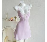 Robe d'intérieur 2025 romantique nouvelle vague, en satin à décolleté plongeant et dentelle contrastée pour femmes L,M,S,XL,XS,XXL,XXS,XXXL,XXXXLSatin