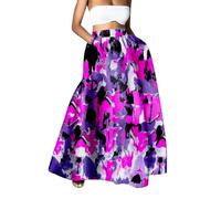 Robe d'invité de mariage pour femme - Grande jupe trapèze - Avec poche ample - Demi-longueur - Robe d'invité de mariage, rose vif, 48
