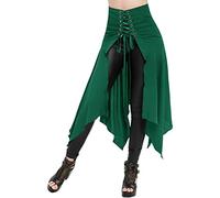 Robe d'invité de mariage pour femme - Style gothique punk - Asymétrique - Fente sur le devant - Jupe trapèze - Robe d'invité de mariage, Vert, 48