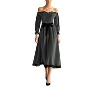 Robe d'invitée de mariage pour femme en velours avec nœud papillon à la | Élégante robe d'invité de mariage pour femme en velours avec épaules dénudées