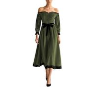 Robe d'invitée de mariage pour femme en velours avec nœud papillon à la | Élégante robe d'invité de mariage pour femme en velours avec épaules dénudées