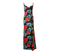 Robe d'invitée de mariage pour femme, printemps/été, loisirs, imprimé floral, poitrine, col empilé, taille visible, sangle arrière, robe d'été extra longue pour femme, Rouge, S
