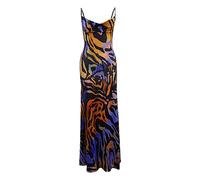 Robe d'invitée de mariage pour femme, printemps/été, loisirs, imprimé floral, poitrine, col empilé, taille visible, sangle arrière, robe d'été extra longue pour femme, Orange, XL