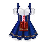 Robe Dirndl Courte pour femme, Costume traditionnel Oktoberfest, Robe Bavière pour fête de la bière, Costume de Bière Manches Courtes, Deguisement Sexy, Grandes tailles, Robes de soubrette festive