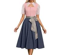 Robe Dirndl élégante de style bavarois, costume pour femme, gilet en dentelle, tablier, tenue, parfait pour les fêtes de la bière, les festivals d'Halloween, l'histoire médiévale de l'Ukraine (L)