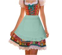 Robe Dirndl élégante pour femme - Costume traditionnel traditionnel festif - Tablier Dirndl - Robe traditionnelle bavaroise - Robe de fête de la bière - Robe de soubrette