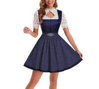 Robe Dirndl Femme Bavarois Tenue Oktoberfest - Costume Allemand 3 Pièces pour Carnaval, Oktoberfest, Soirée - Médiéval et Moderne Carnaval Allemand Vêtements Déguisement