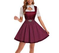 Robe Dirndl Femme Bavarois Tenue Oktoberfest - Costume Allemand 3 Pièces pour Carnaval, Oktoberfest, Soirée - Médiéval et Moderne Carnaval Allemand Vêtements Déguisement