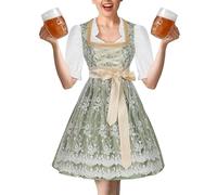 Robe Dirndl pour femme - Costume bavarois en polyester - Tenue traditionnelle allemande - Tenue élégante de cosplay - Vêtement de carnaval élégant - Pour fête de la bière - Pour théâtre, scène